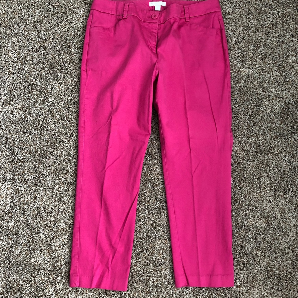 Hot Pink Cropped Dress Pants